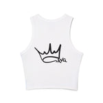 Crowned Back Ribbed Racer Tank