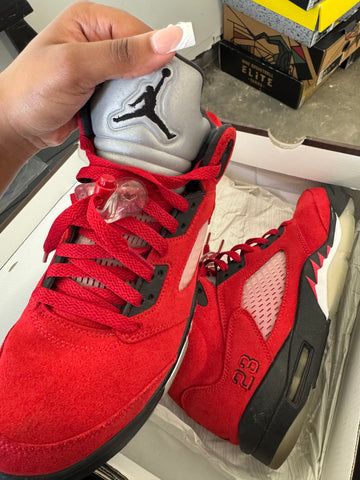 9M Nike Air Jordan 5 Retro Red Suede Raging Bull Toro