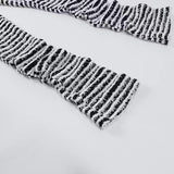 Stacks - Fuzzy B&W Striped Pants